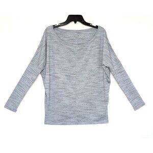 Athleta Womens Small Essence Flow Top Space Dye Dolman Batwing Knit Boat Neck